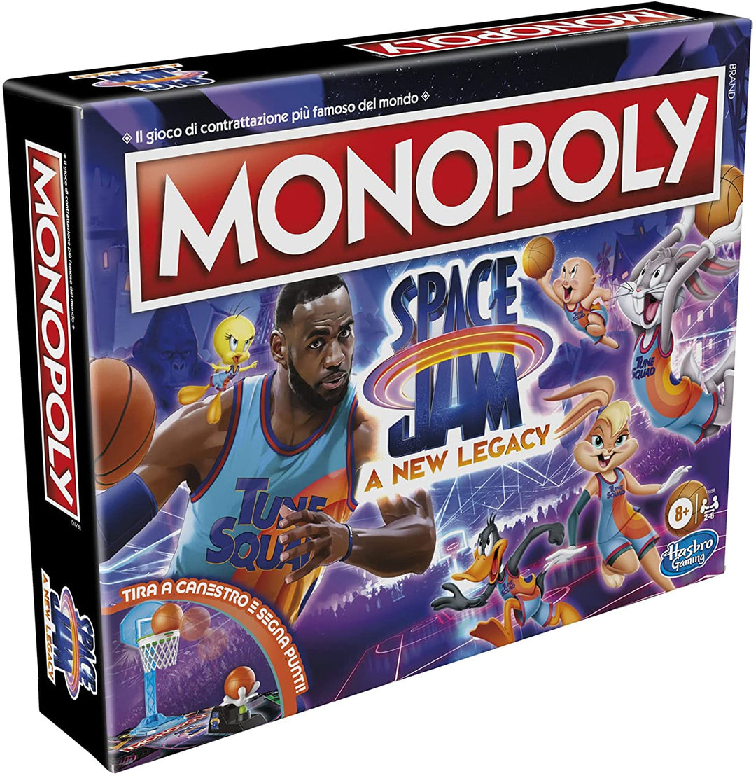 Monopoly: Space Jam: A New Legacy Edition Family Board Game, LeBron James Space Jam 2 Game, for Children Aged 8 and Up, Multicolor