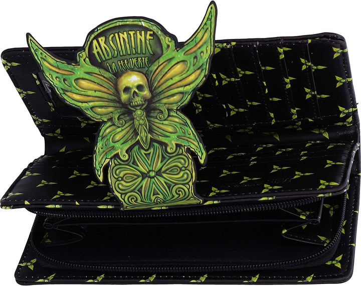 Nemesis Now Absinthe La Fee Verte Green Fairy Embossed Purse, Polyurethane, 18.5