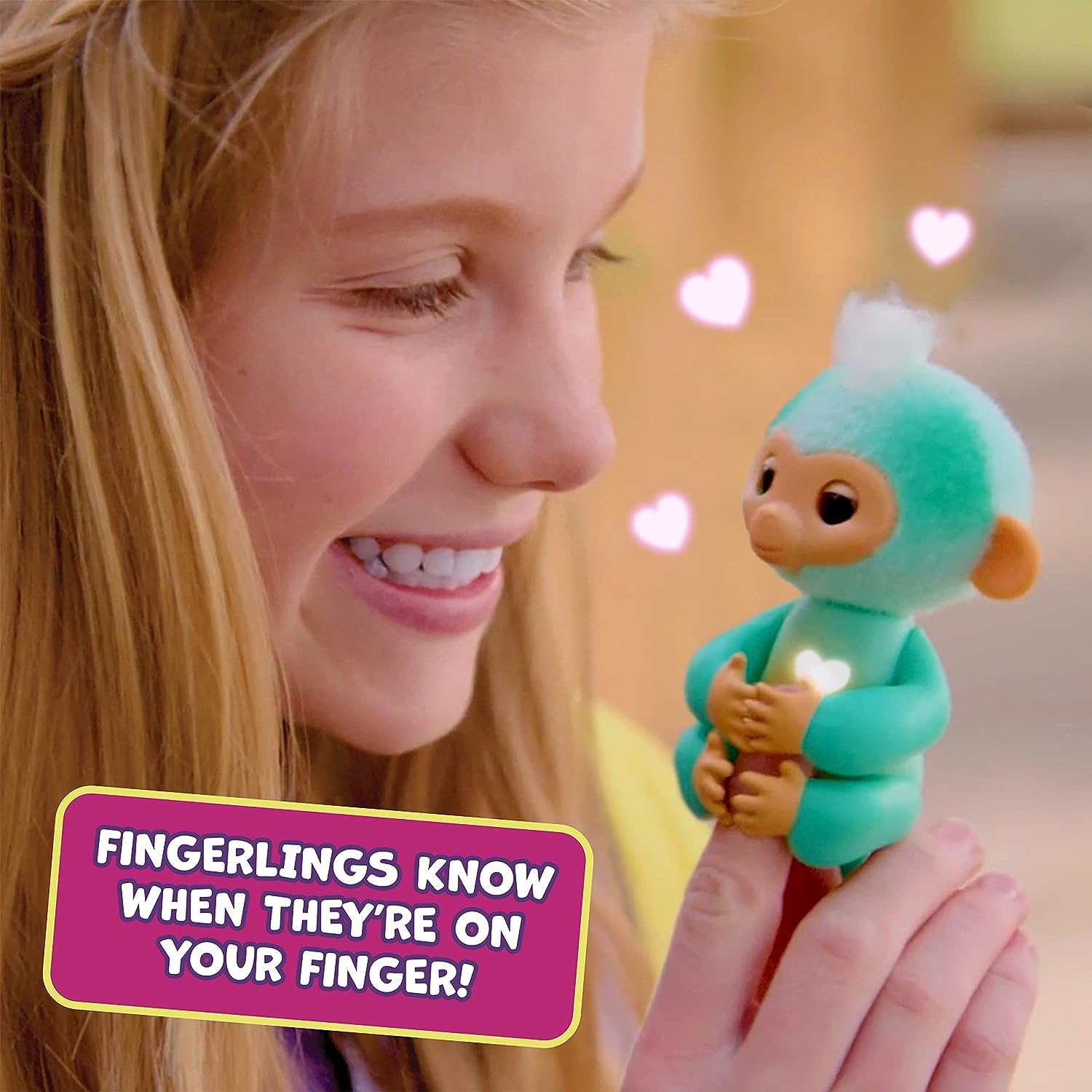 Fingerlings Monkey Pink - Harmony Interactive Baby Monkey with 70+ Sounds & Reactions 5