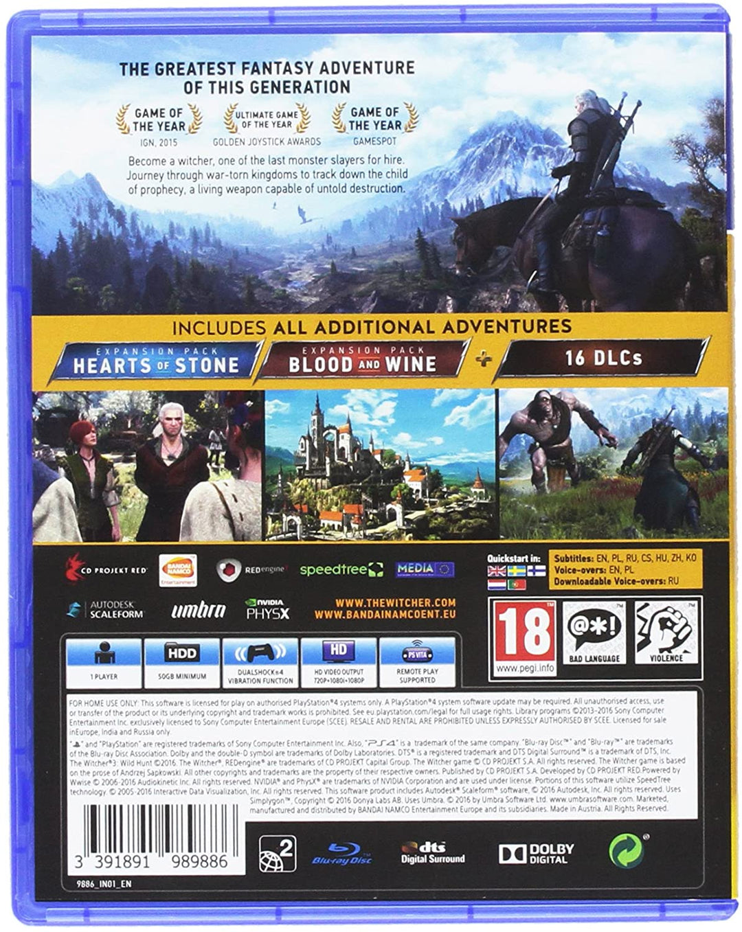 The Witcher 3 Édition Jeu de l&#39;année (PS4)