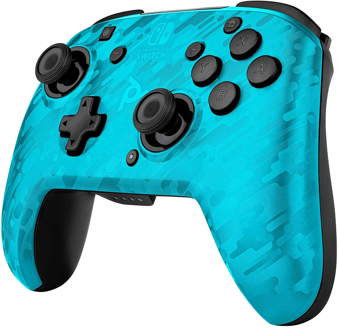 Pdp Controller Faceoff Deluxe + Interruptor inalámbrico de audio Camo Blue