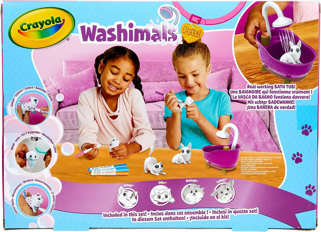 CRAYOLA Washimals Pet Set - Wellness Set for Pet Toy Figures Set for Painting and Bathing, Laundry Salon for Dogs, Rabbits and Cats