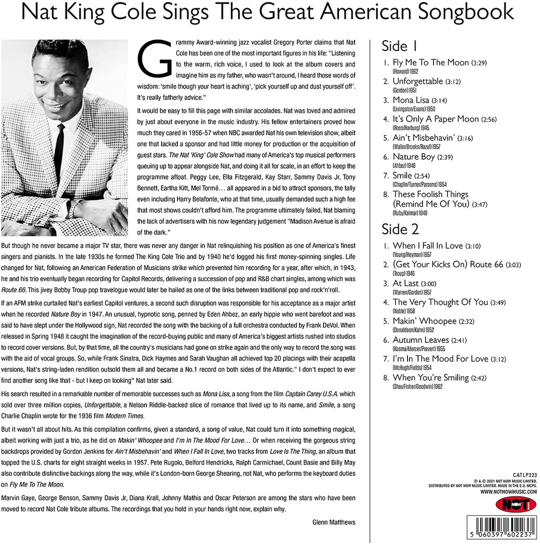 Nat King Cole - Sings The American Songbook [180g Vinyl LP] [VINYL]