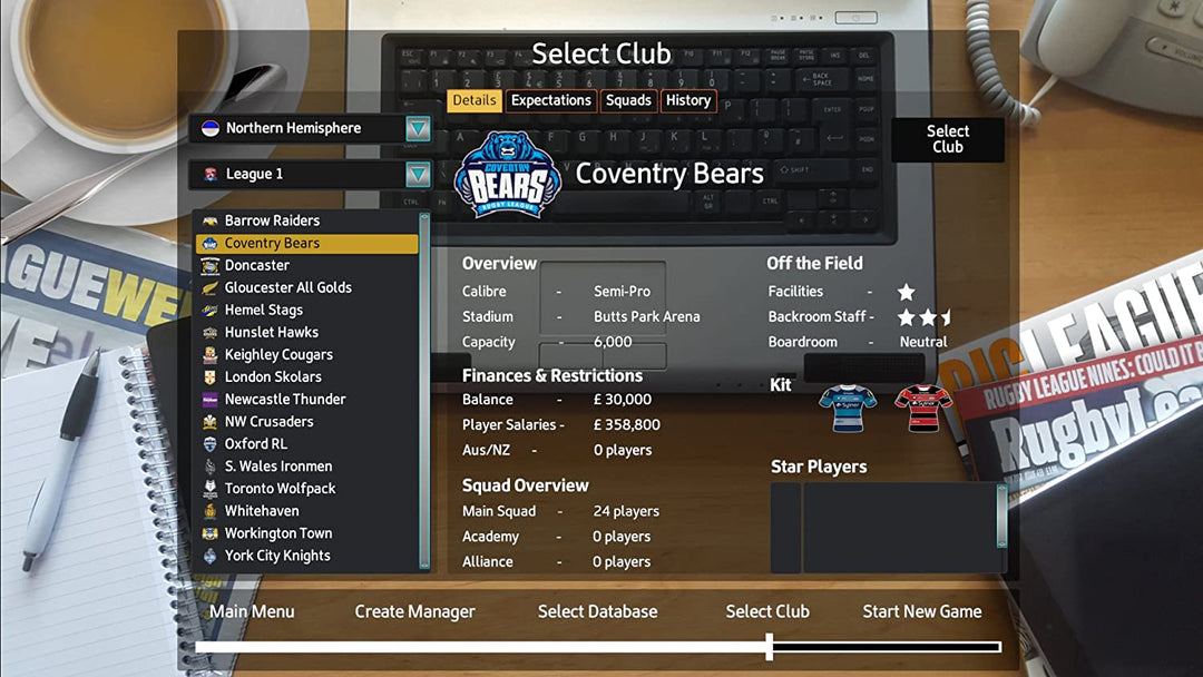 Rugby League Team Manager 2018 (PC DVD/Mac)