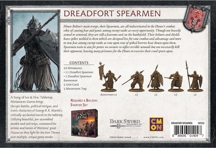 CMON A Song of Ice and Fire Tabletop Miniatures Game Dreadfort Spearmen Unit Box - 2+ Player Strategy Miniatures Game (CMNSIF522)