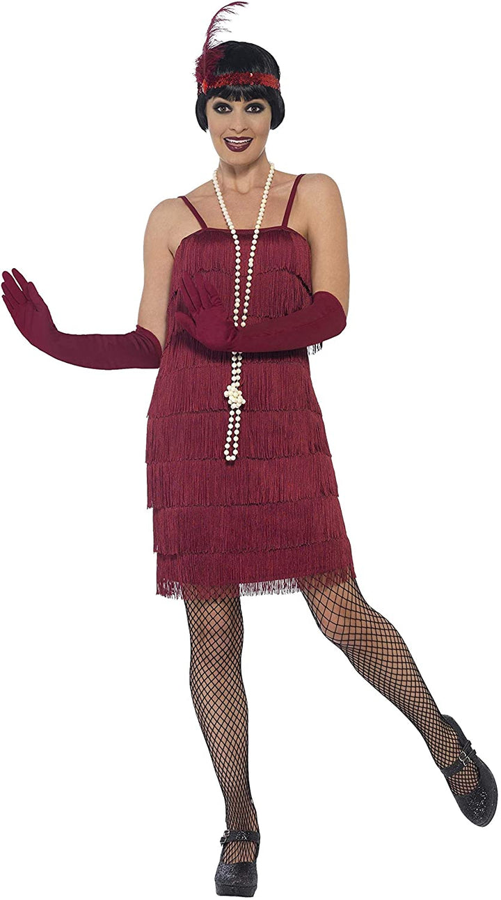 Smiffys Flapper Costume, Red, L - UK Size 16-18