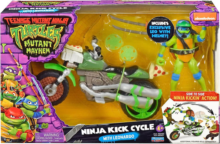 Teenage Mutant Ninja Turtles 83431CO Mutant Mayhem Ninja Kick Cycle with Exclusive Leonardo Figure