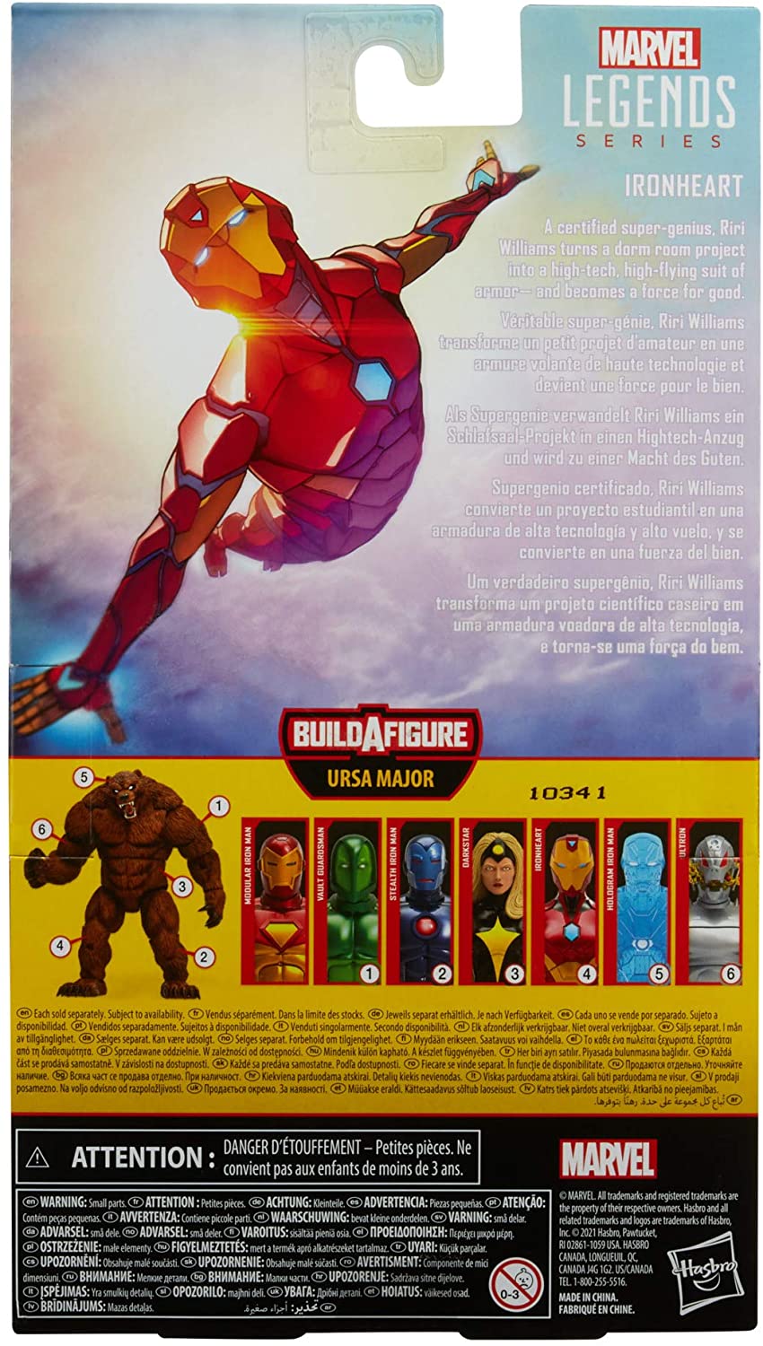 Hasbro Marvel Legends Series 6-inch Ironheart Action Figure Toy, Premium Design and Articulation, Includes 5 Accessories and 1 Build-A-Figure Part Multicolor, F0360