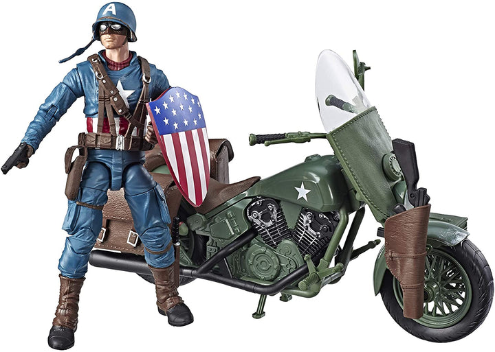 Marvel Legends 80 Years Deluxe Captain America with Motorcycle Figure Set