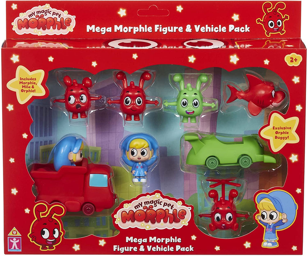 Character Options 07542 MEGA MORPHLE Figure and Vehicle Pack, Red