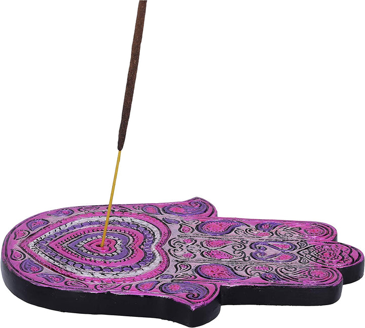 Nemesis Now Set of 4 Hamsa's Love Hand Incense Stick Burner, Pink, 12.5cm