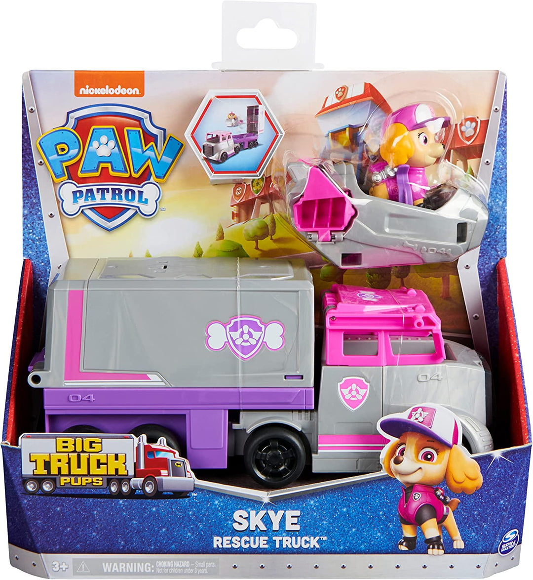 PAW Patrol, Big Truck Pups Skye Transforming Toy Truck with Collectible Action Figure