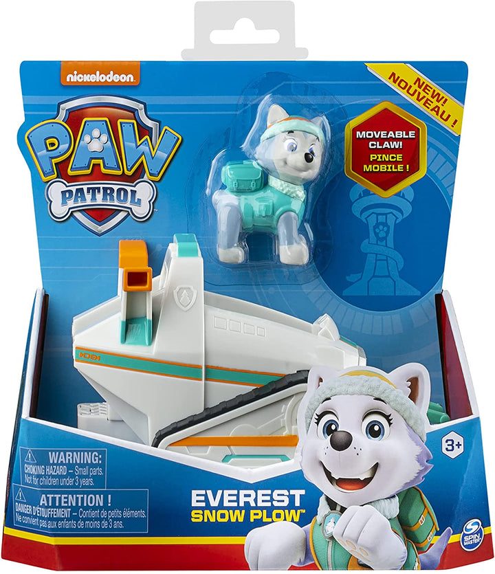 PAW Patrol Everest’s Snow Plough Vehicle with Collectible Figure, for Kids Aged