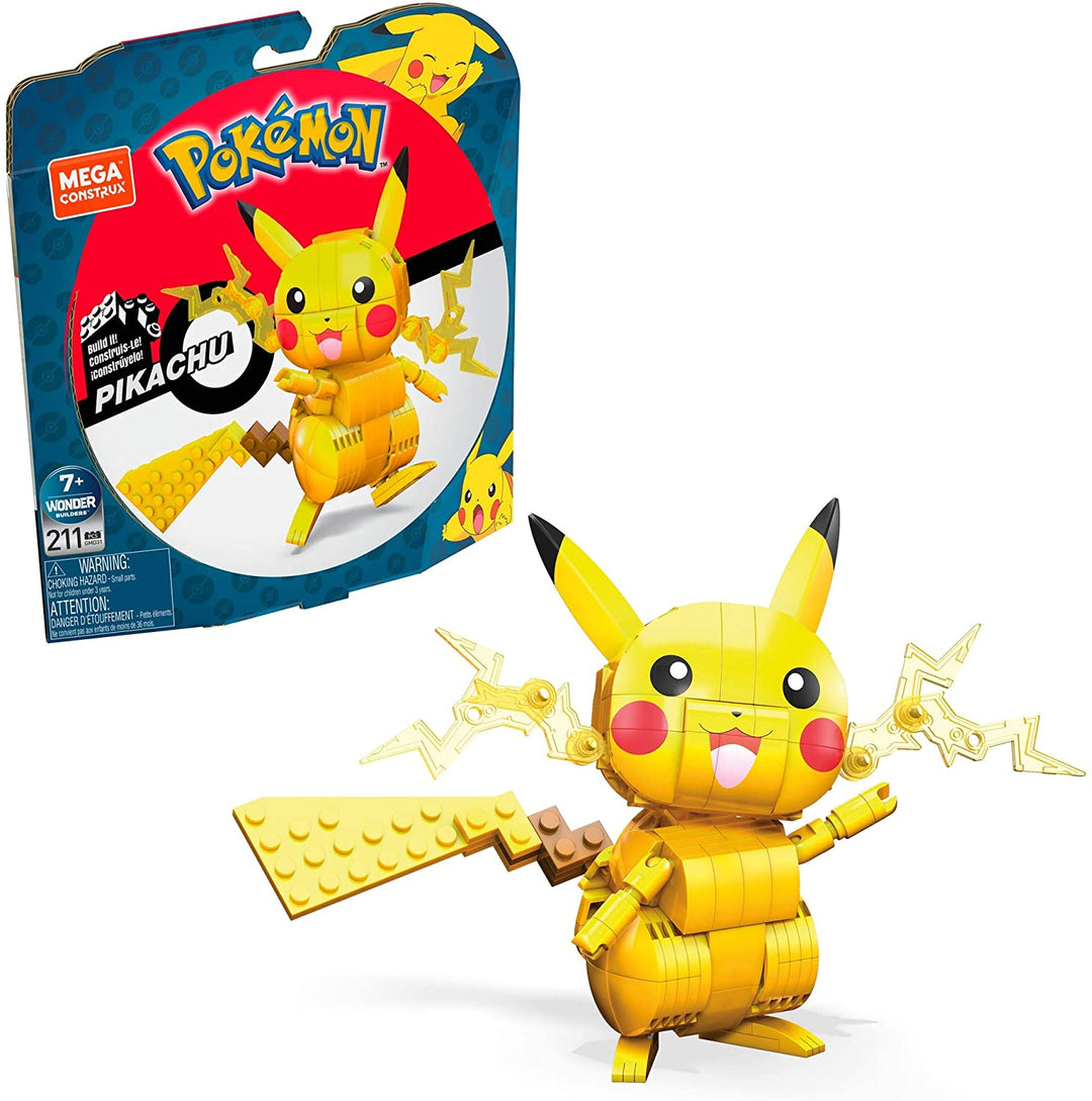 Mega Construx Pokemon Pikachu, Building Set Compatible Bricks - Toy Gift for Ages 10 and Up - GMD31