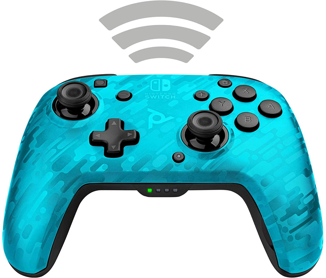 Pdp Controller Faceoff Deluxe + Interruptor inalámbrico de audio Camo Blue