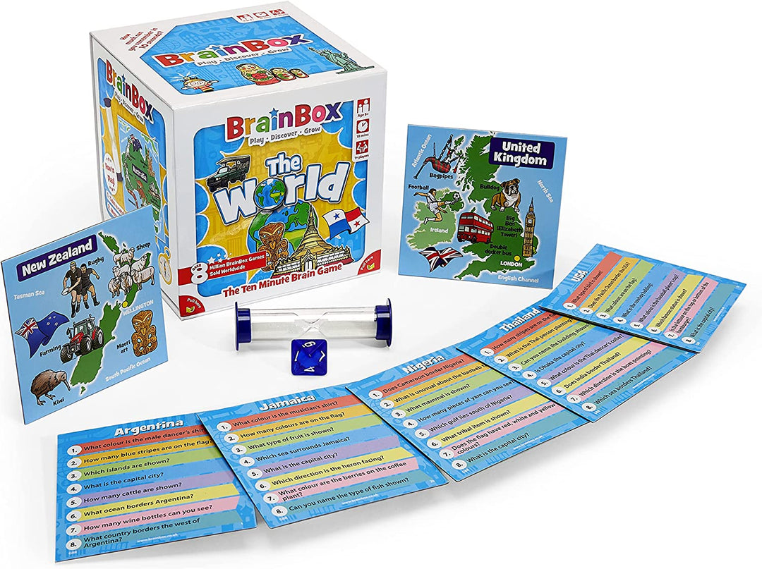 BrainBox The World (2022) | Card Game | Ages 8+ | 1+ Players | 10+ Minutes Playing Time