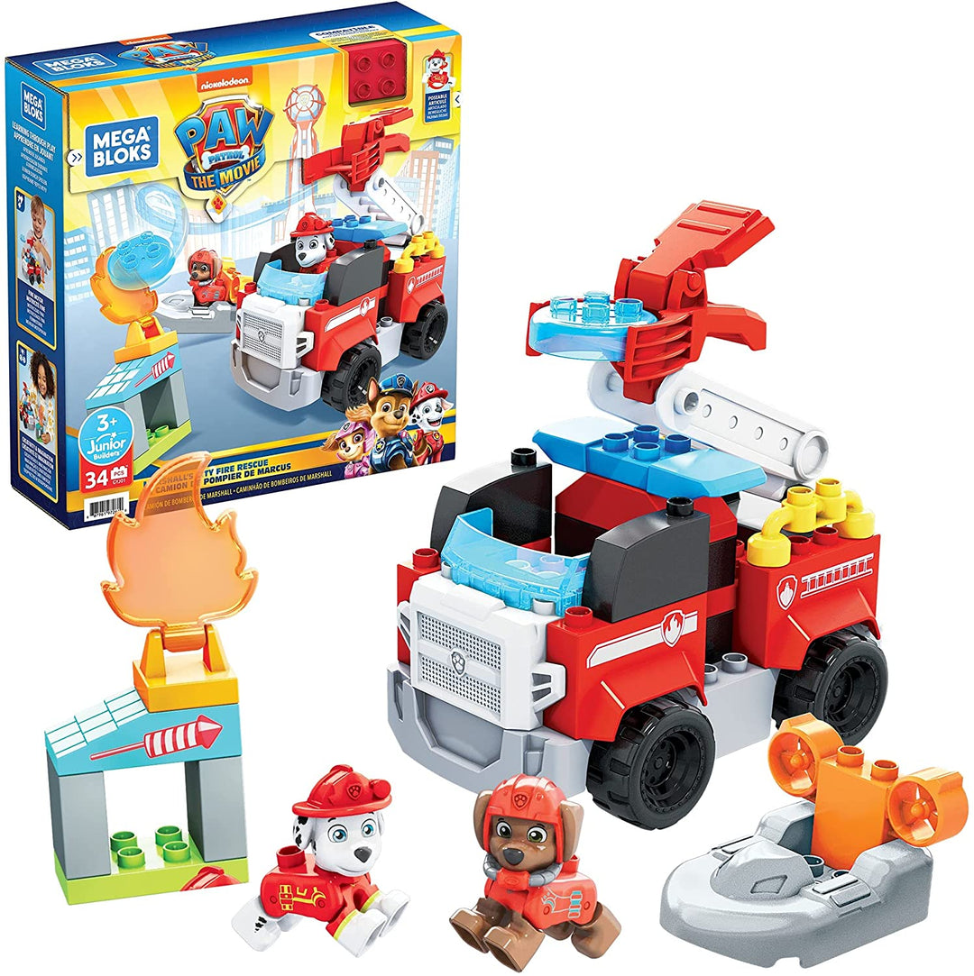 Mega Bloks Paw Patrol The Movie: Marshall&#39;s City Fire Rescue Set