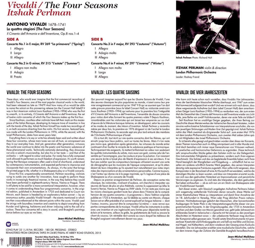 Itzhak Perlman - Vivaldi: The Four Seasons [VINYL]