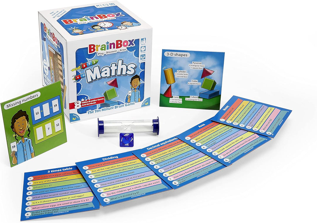 BrainBox Maths (2022) | Card Game | Ages 8+ | 1+ Players | 10+ Minutes Playing Time