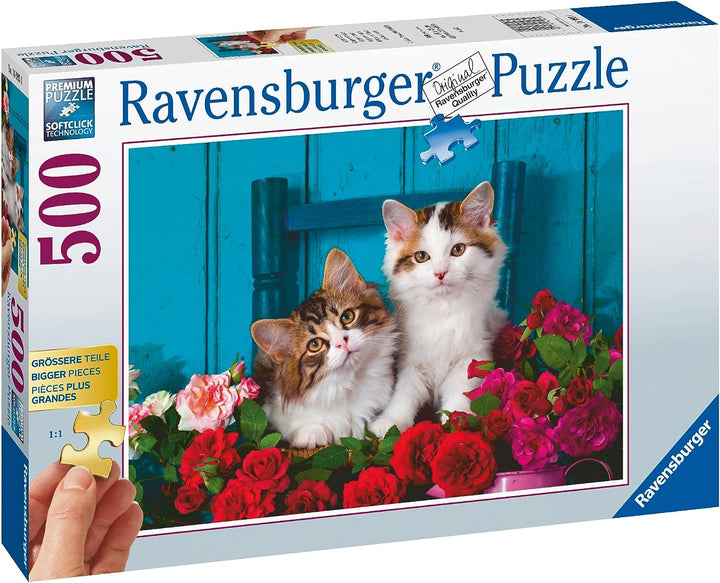 Ravensburger Kittens and Roses 500 Piece Jigsaw Puzzle for Adults & Kids