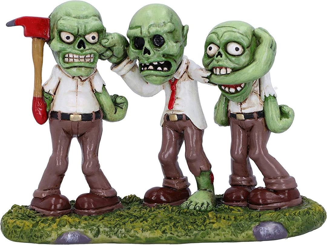 Nemesis Now Three Wise Zombies Horror Undead Creature Figurine, Green, 15.5cm