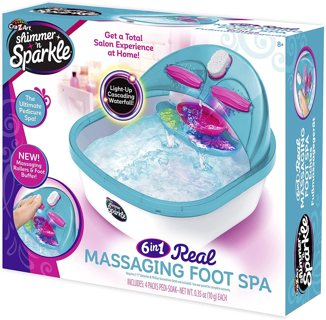 CRA-Z-ART 17580 Shimmer'n Shimmer N Sparkle 6 in 1 Real Massaging Foot SPA, 37 x 30 cm