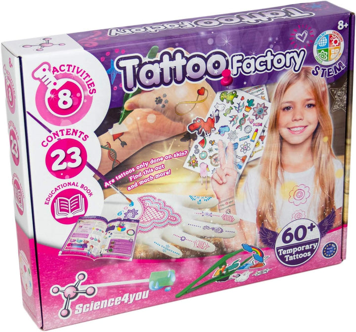 Science 4 You - DOM Tattoo Factory Educational Science Kit for Girls Aged 8+