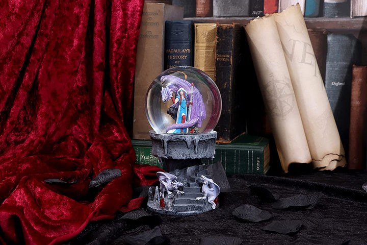 Nemesis Now Anne Stokes Dragon Mage Snowglobe Shaker, Polyresin, Purple