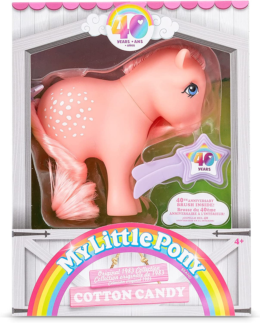 My Little Pony 35324 Cotton Candy Classic Pony, Retro Horse Gifts for Girls and Boys