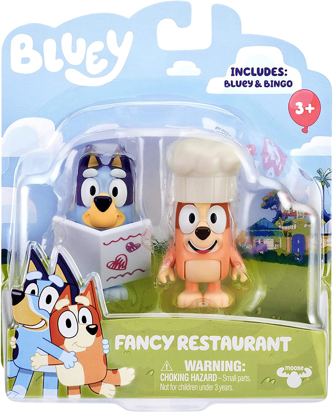 Bluey Fancy Restaurant Figure 2-Pack, 2.5 inch articulated Figures with accessor