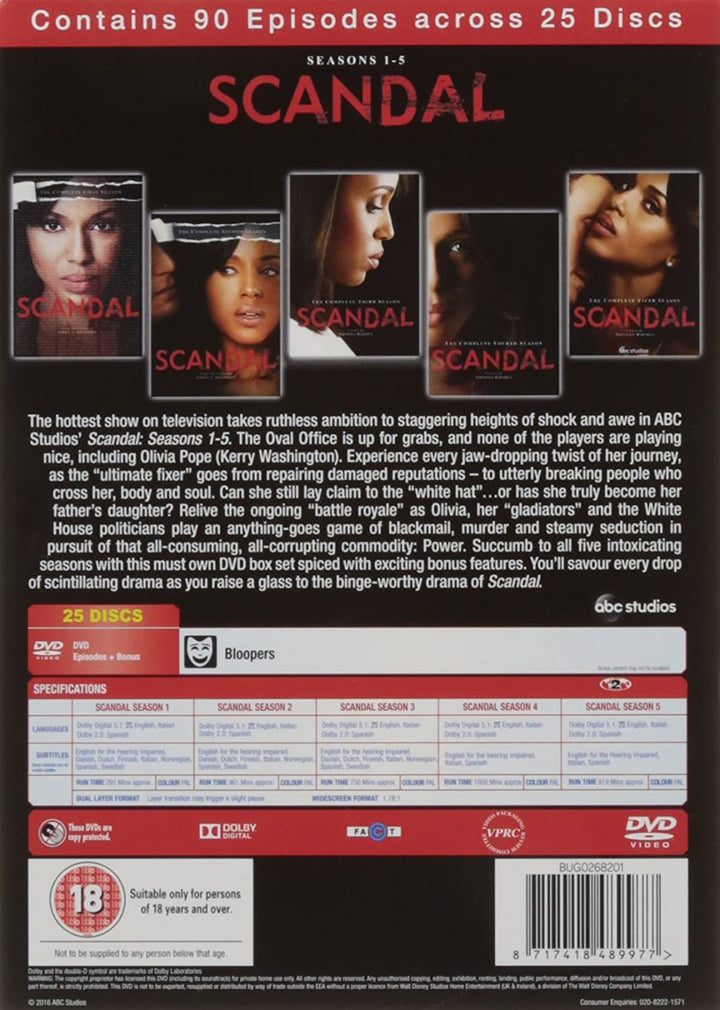 Scandal - Seasons 1-5 -  Drama [DVD]