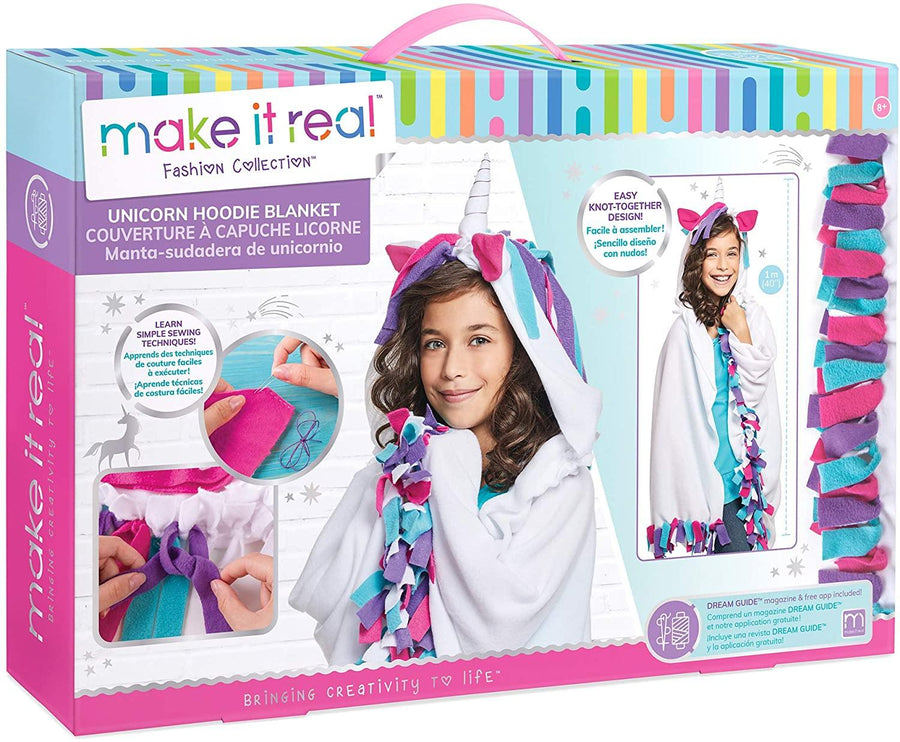 Make It Real Unicorn Hoodie Blanket Wearable Unicorn Hooded Blanket Arts and Crafts - Yachew