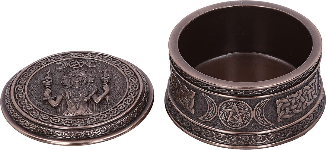 Nemesis Now Triple Moon Goddess Box 9.5cm, Bronze