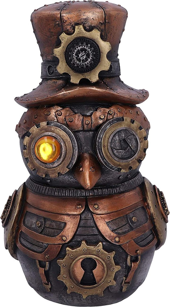 Nemesis Now Hootle 22.7cm Steampunk Owl with Top Hat Figurine, Bronze D5413T1