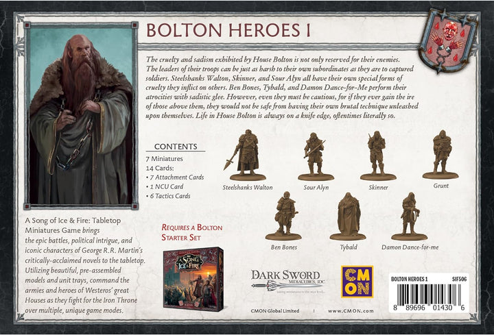 A Song of Ice and Fire Tabletop Miniatures Bolton Heroes I Box Set - Strategy Game for Teens and Adults