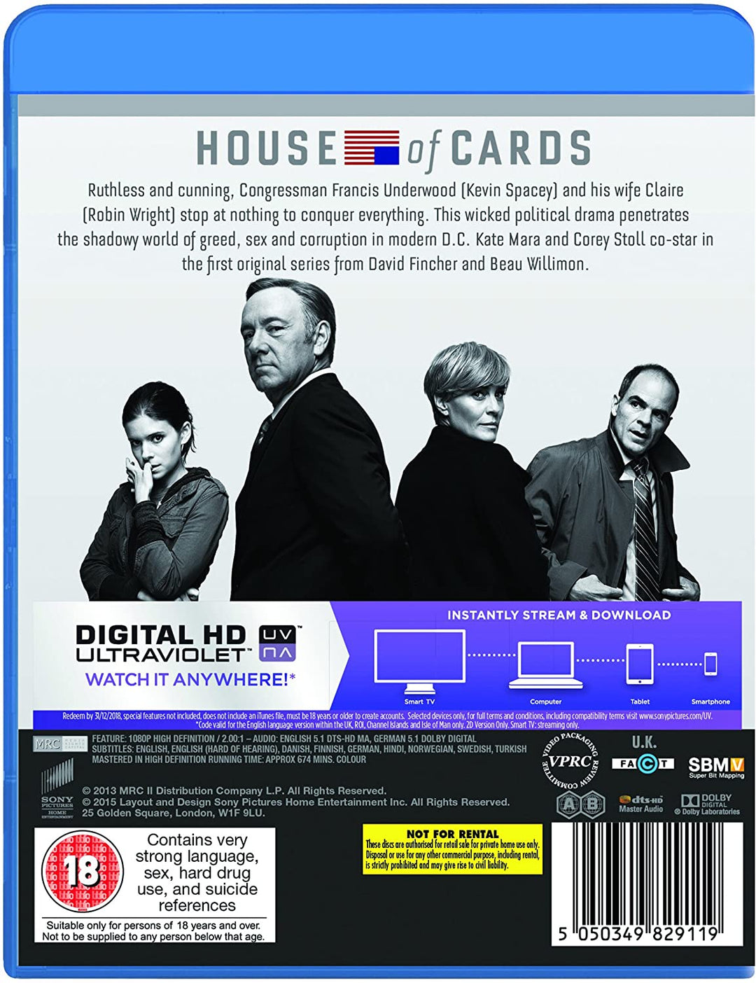 House of Cards - Season 1 - Drama [Blu-ray]