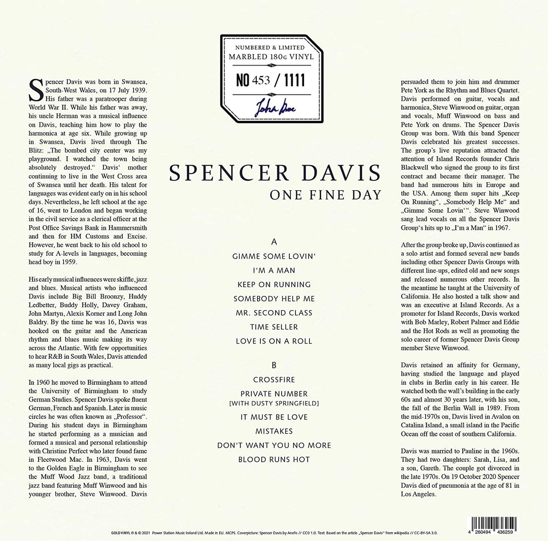 Spencer Davis - One Fine Day [Vinyl]