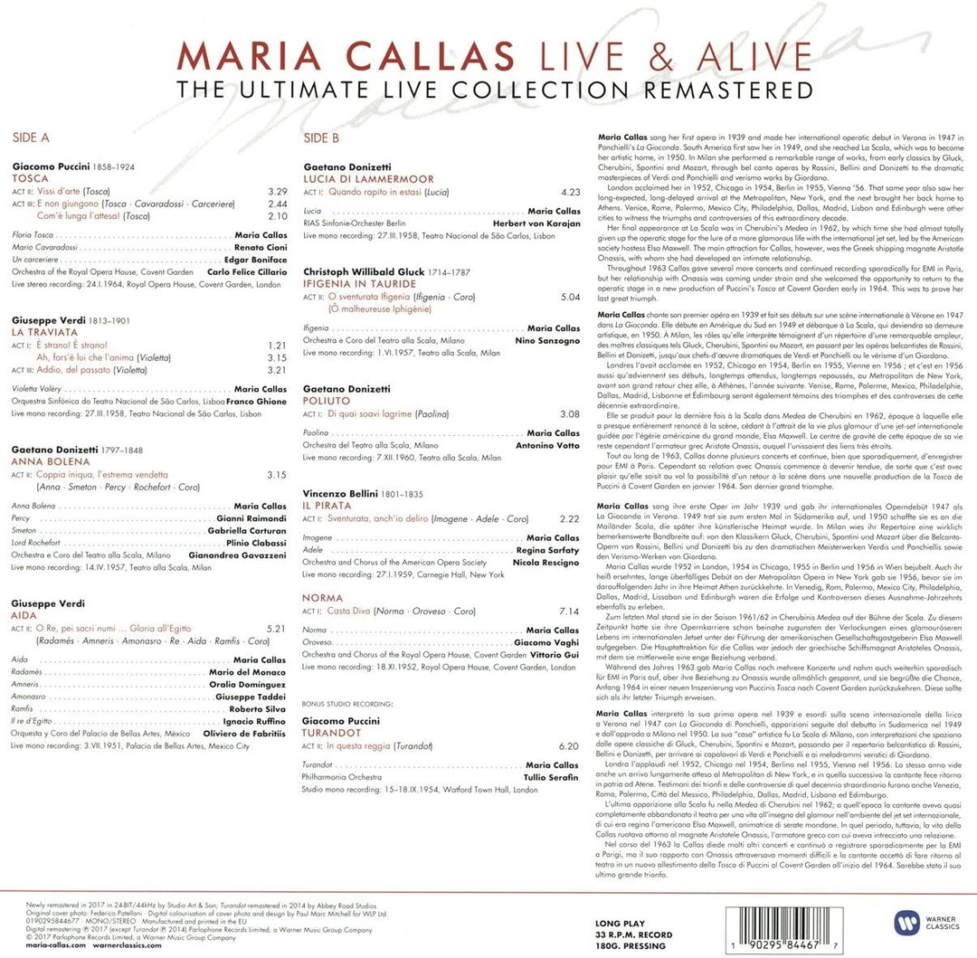 Maria Callas – Live & Alive (The Ultimate Live Collection - Maria Callas [VINYL]