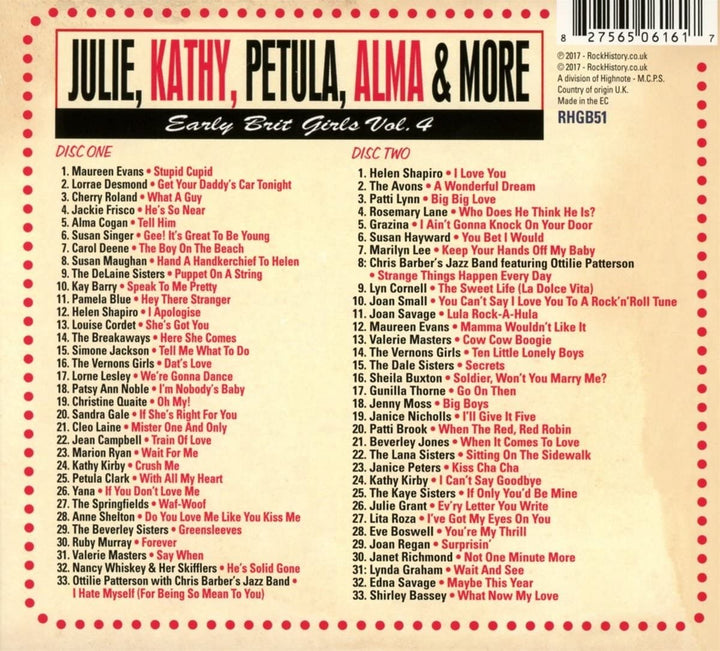 Julie, Kathy, Petula, Alma &More - Early Brit Girls Vol. 4 [Audio CD]