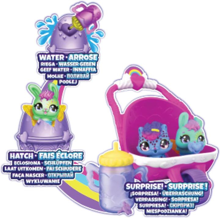 HATCHIMALS Alive, Hatch N’ Stroll Playset with Pushchair Toy and 2 Mini Figures