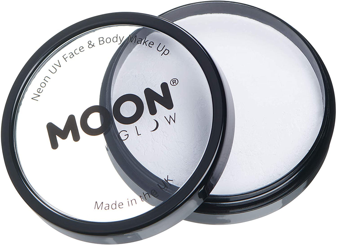 Pro Intense Neon UV Face & Body Paint Cake Pots by Moon Glow - White