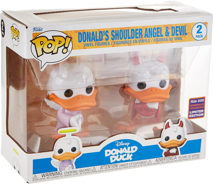 Funko Disney Pop! Donald's Shoulder Angel & Devil Vinyl Figure Set 2022 Wondrous Convention Exclusive