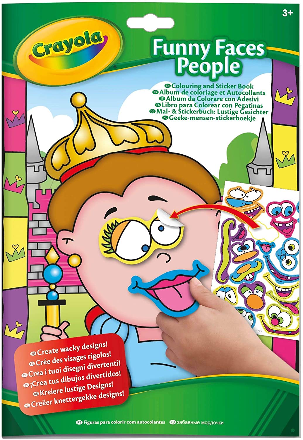 CRAYOLA - Colouring Book + Stickers 29 x 20, Multicoloured (7349)