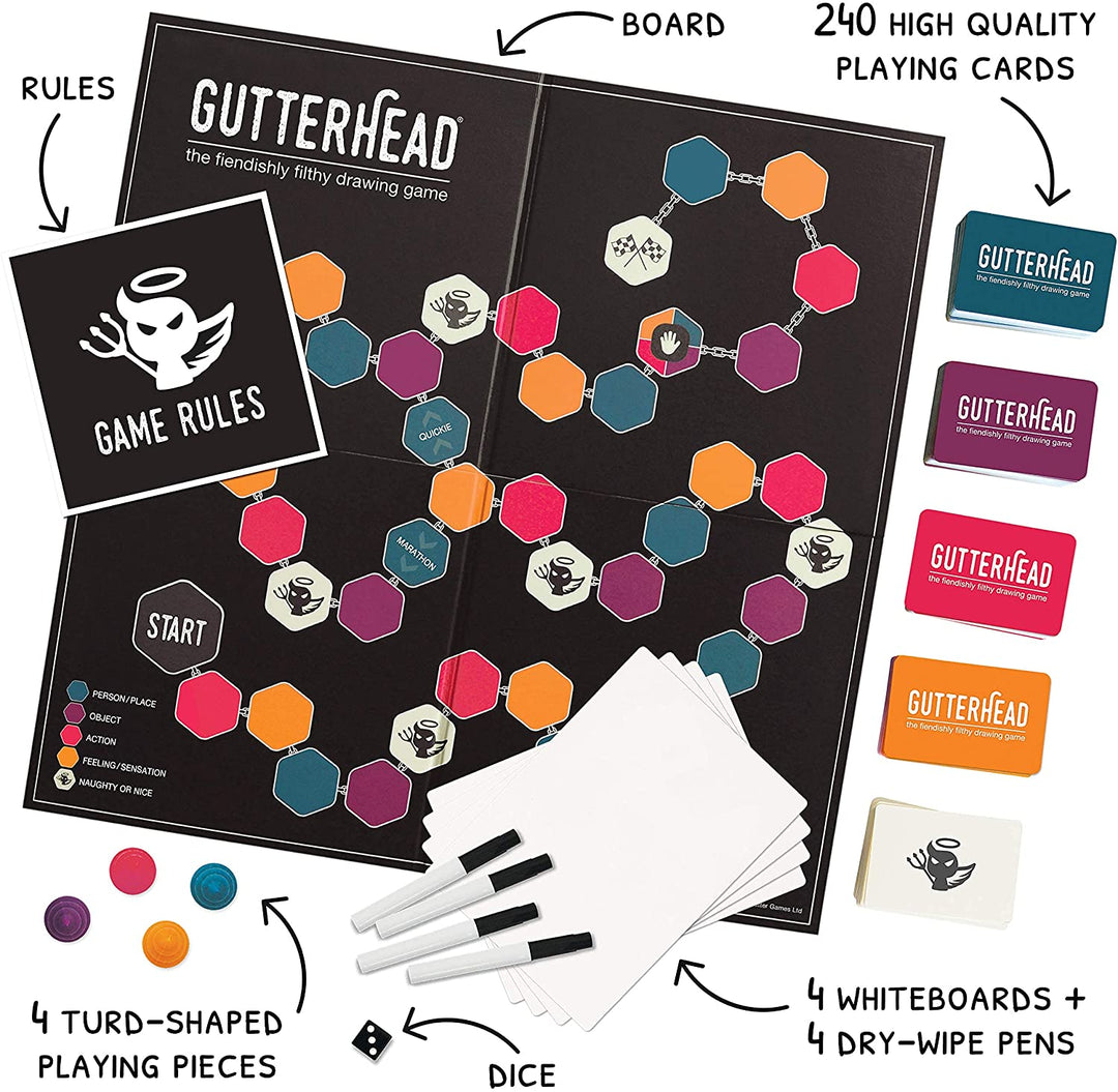 Gutterhead - The Adult Board Game of Hilariously Dirty Doodles (Party Game for A