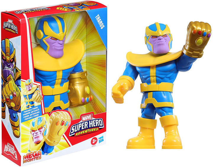 Playskool Heroes Mega Mighties Marvel Super Hero Adventures Thanos, Collectible 25-cm Action Figure, Toys for Children Aged 3 and Up