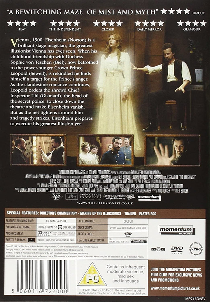 The Illusionist (2006) - DVD (Region 2) (5060116722000)