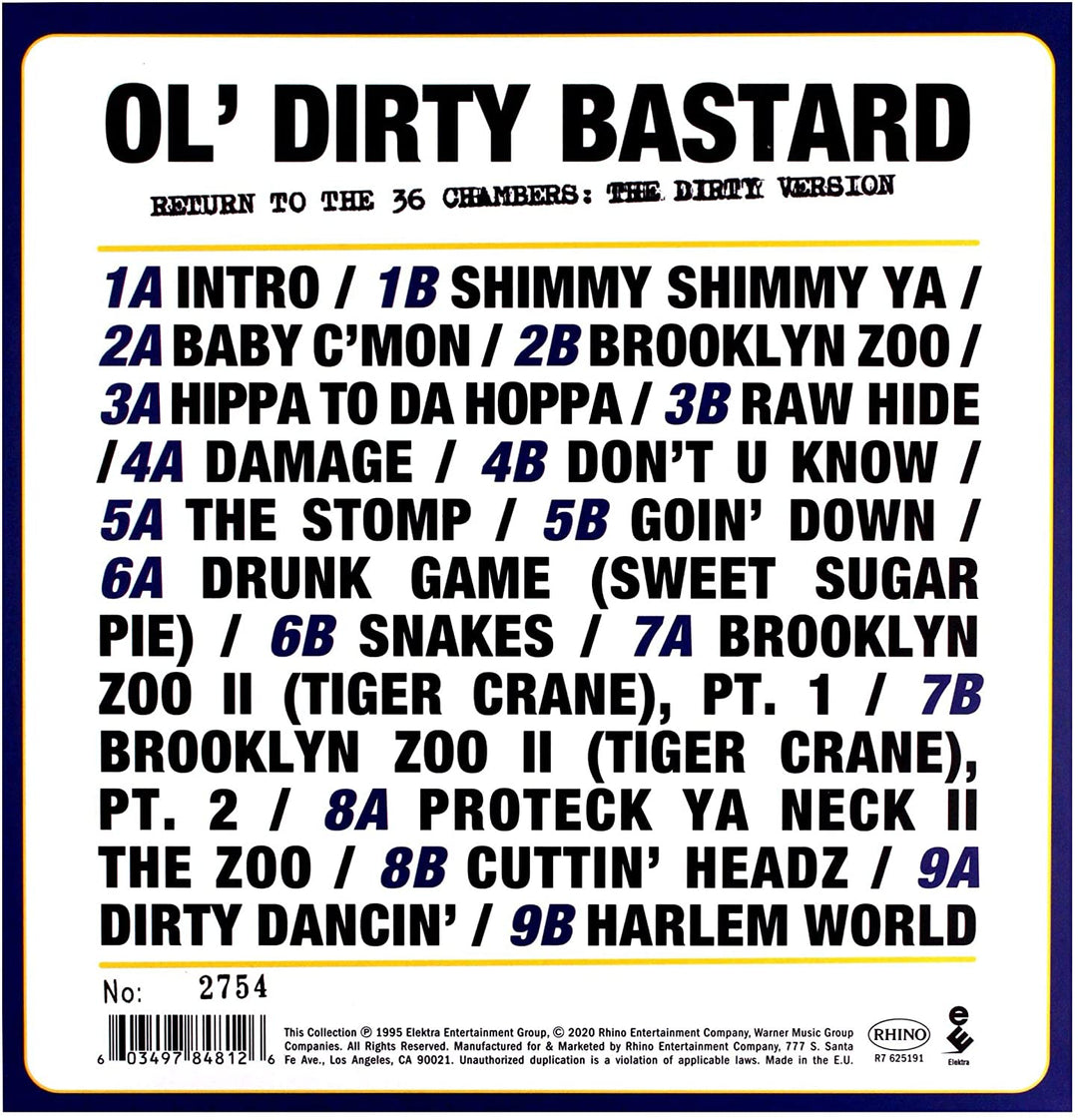 Ol Dirty Bastard  - Return to the 36 Chambers:the Dirty Version (Rsd 2020) [Vinyl]