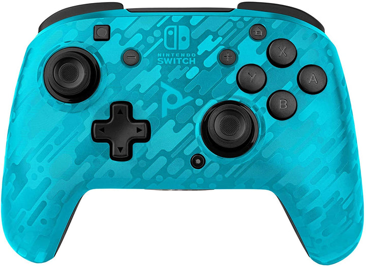 Pdp Controller Faceoff Deluxe+ Audio Draadloze Schakelaar Camo Blauw