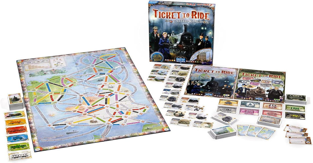 Days of Wonder | Ticket to Ride United Kingdom Board Game EXPANSION | Board Game for Adults and Family | Train Game | Ages 8+ | For 2 to 5 players | Average Playtime 30-60 Minutes