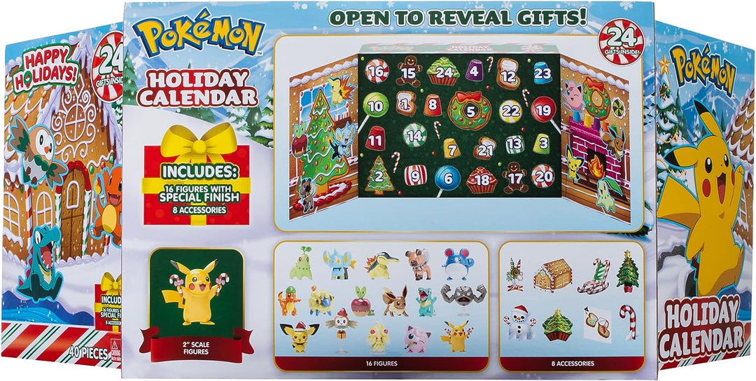 Pokemon PKW3066 Holiday Calendar-Features 24 2-Inch Battle Figures